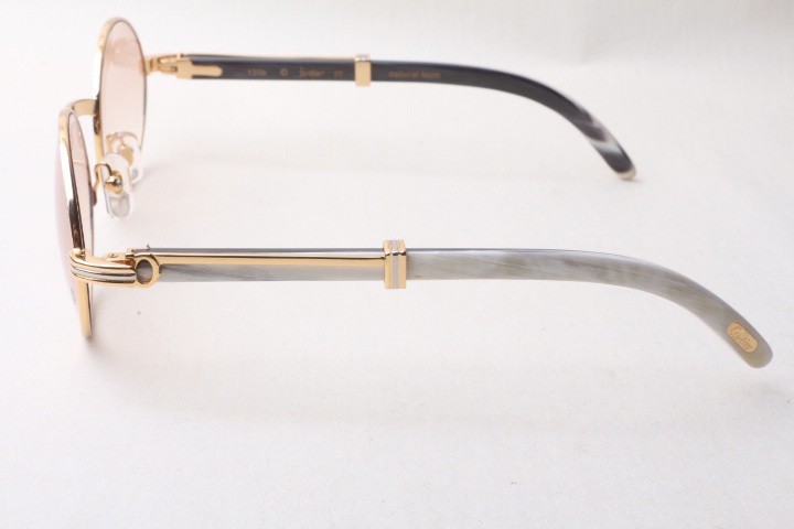 Oval Carti White and Black Buffs (Brown Tint)