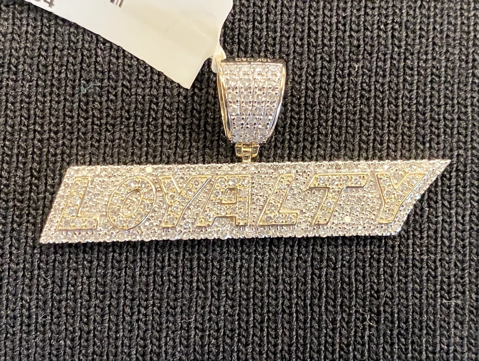 Loyalty Letter Pendant 1CT • 10K Yellow Gold Diamond Letter Pendant • SI2-I1 H-I Natural Diamonds • 1.75" Width