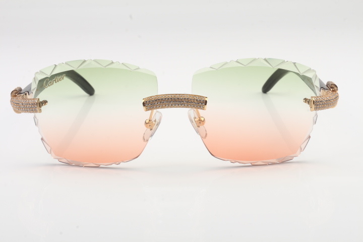 Micro Pave Diamond Carti Marbled Black Buffs (Diamond Cut/Green and Red Tint)