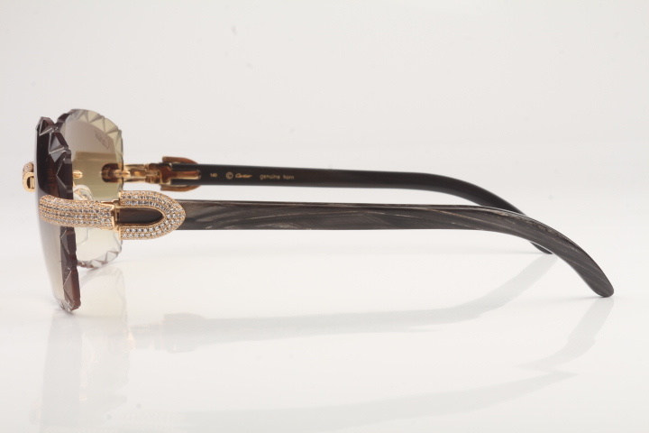 Micro Pave Diamond Carti Marbled Black Buffs (Diamond Cut/Brown Tint)