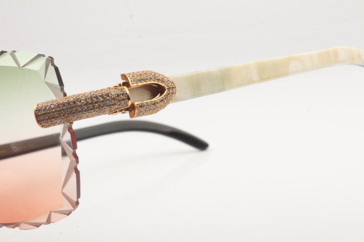 Micro Pave Diamond Carti White and Black Buffs (Diamond Cut/Green and Red Tint)