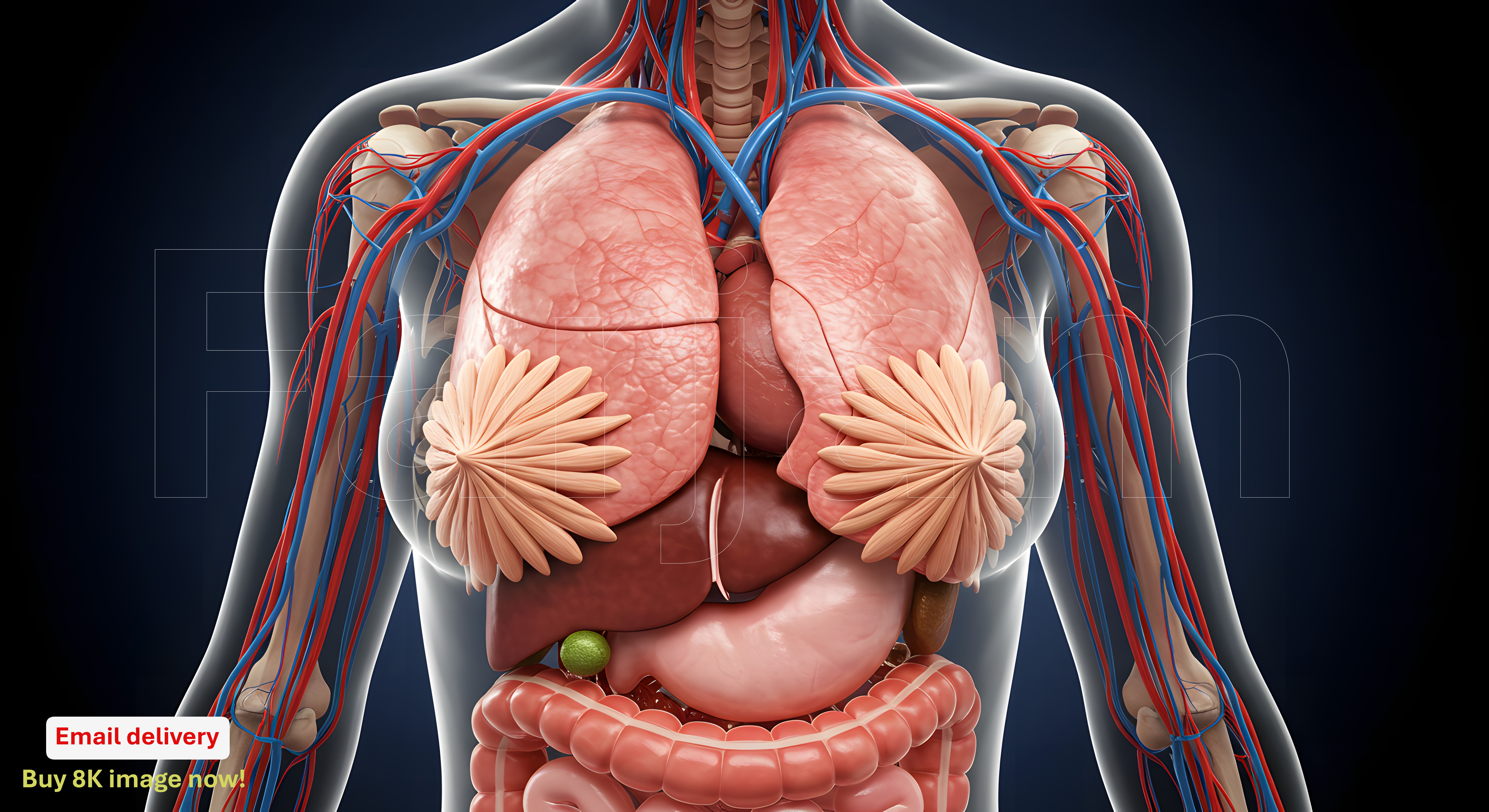 Anatomical Model of Female Chest