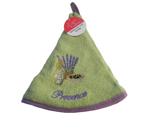Essuie Main Rond Motif Lavande Olive Vert Dimantion 60cm