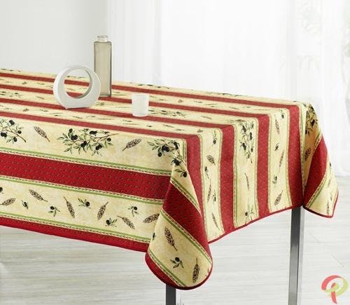 Nappe provençale Olive épis de blé rouge et jaune