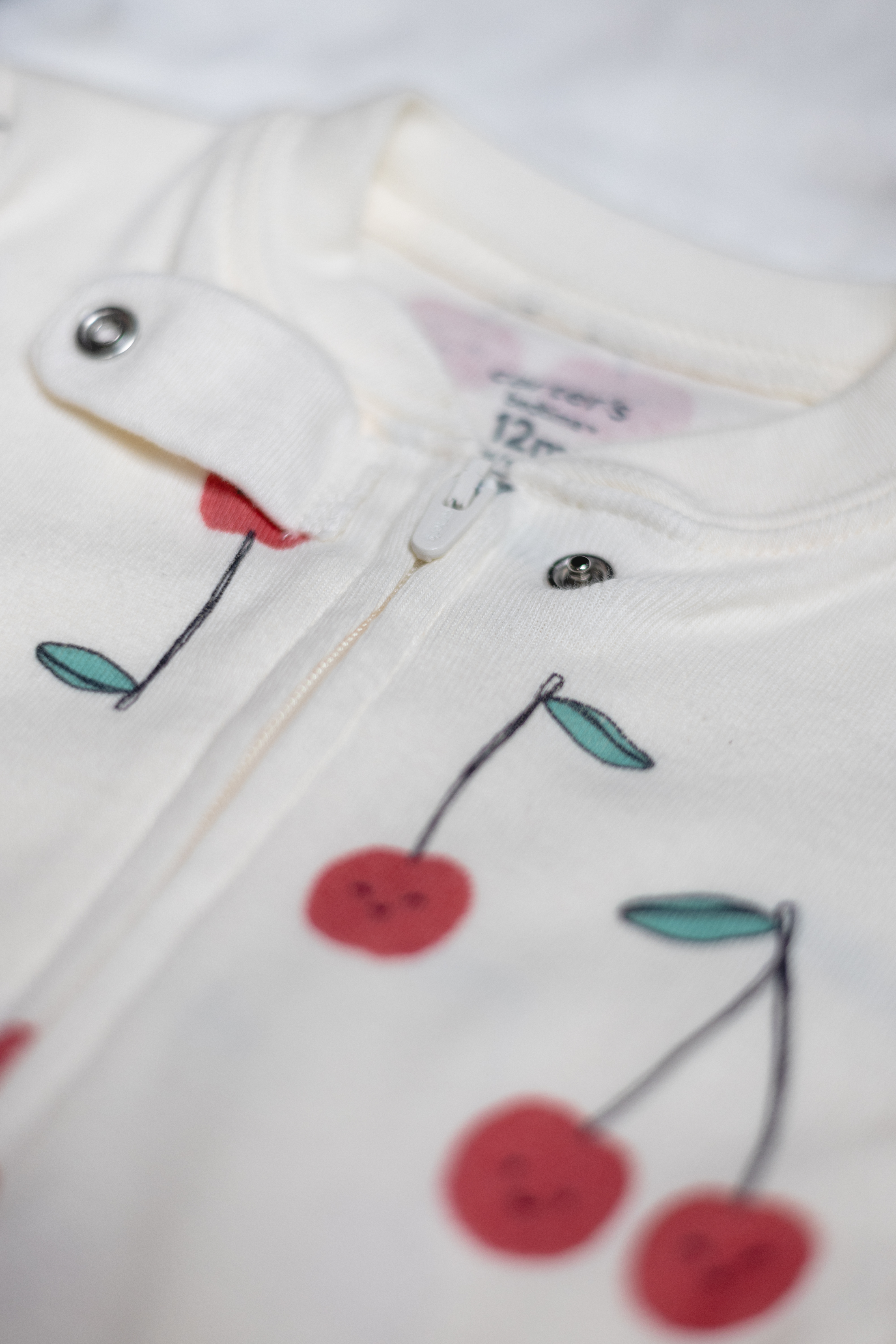 Pijama Enterizo de Algodón con Estampado de Cerezas