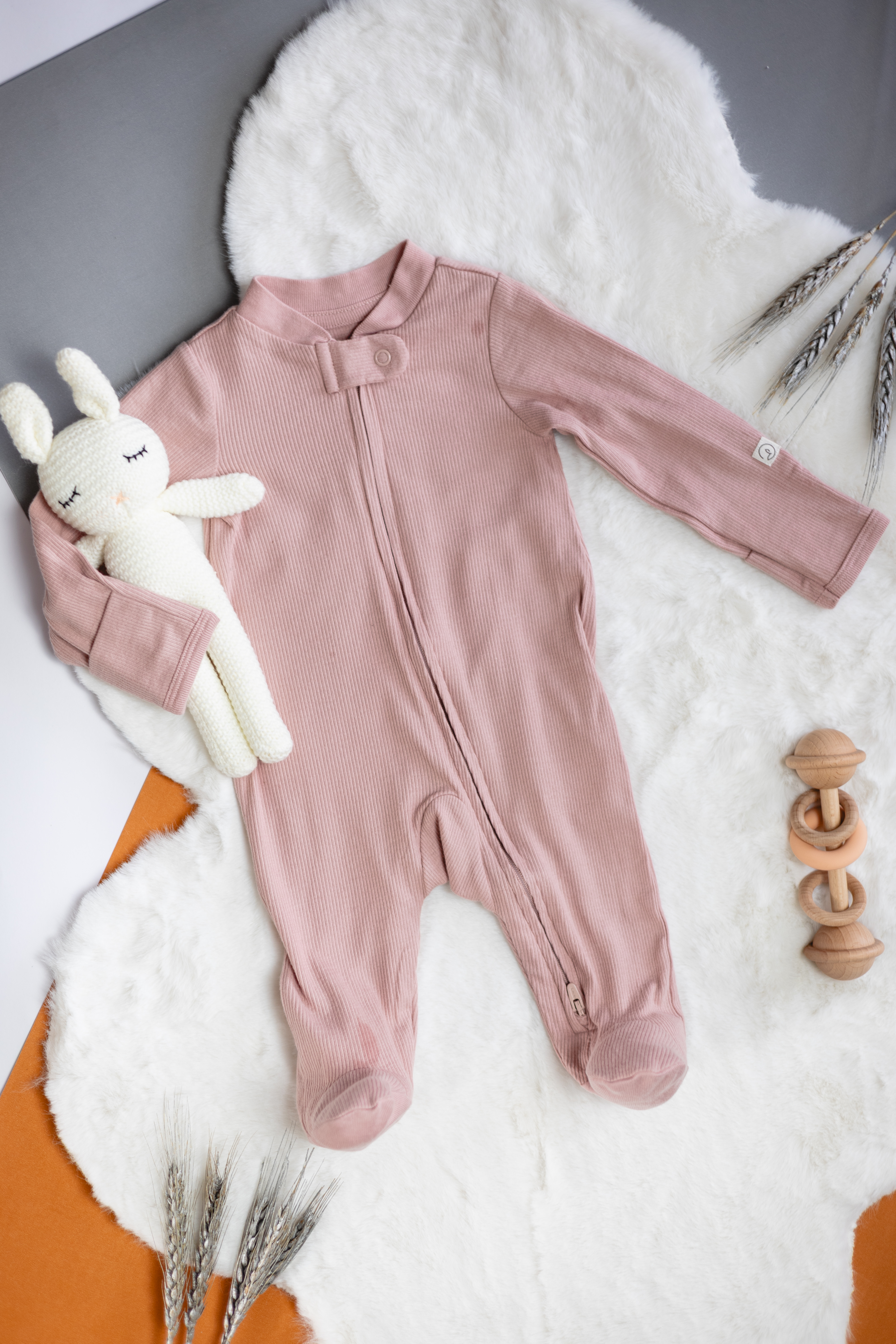 Pijama Enterizo de Algodón Orgánico - Rosa