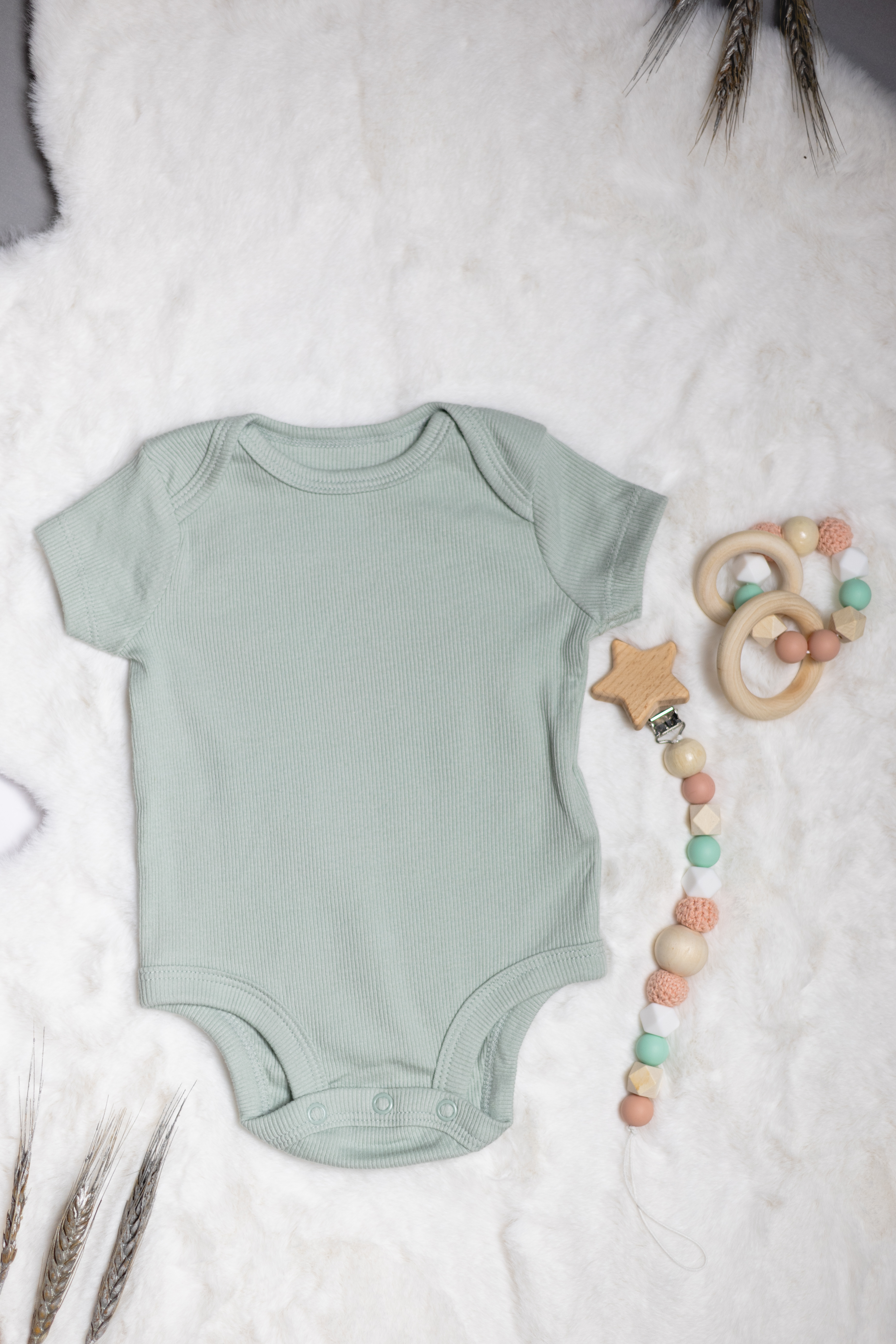 Set de 3 Bodysuits de Algodón Orgánico Acanalado