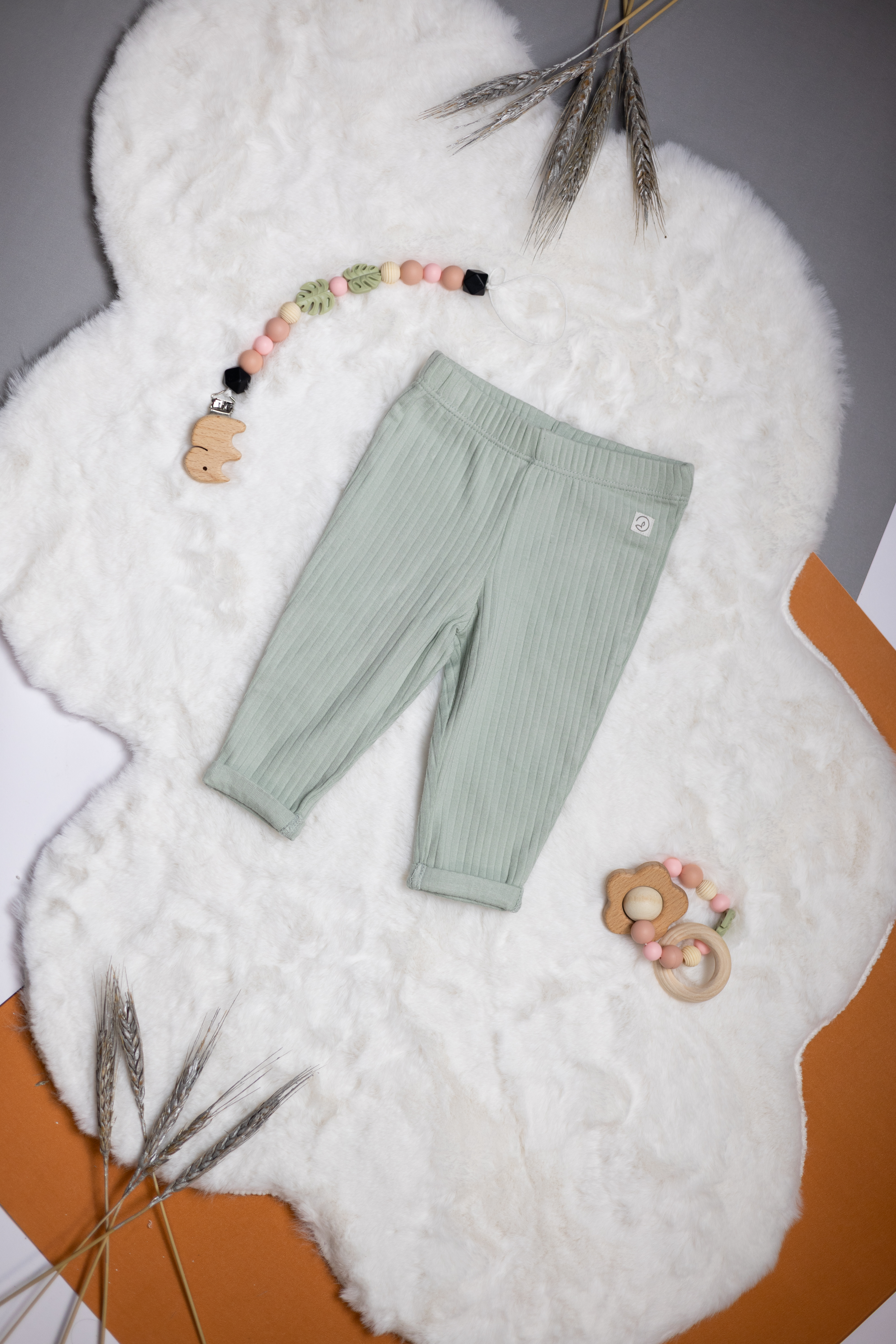 Set de 2 Leggings Acanalados de Algodón Orgánico