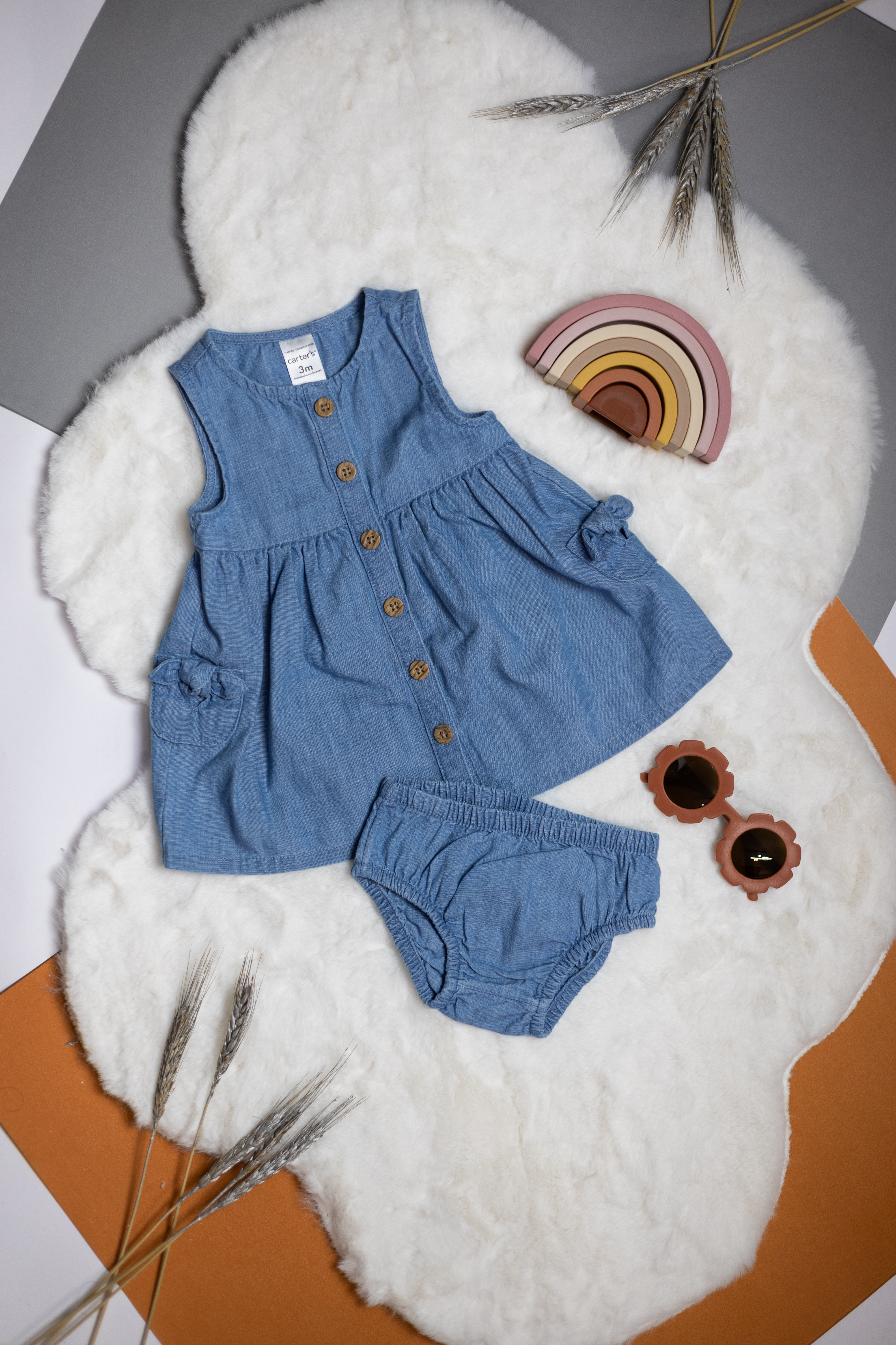 Vestido de Algodón Chambray