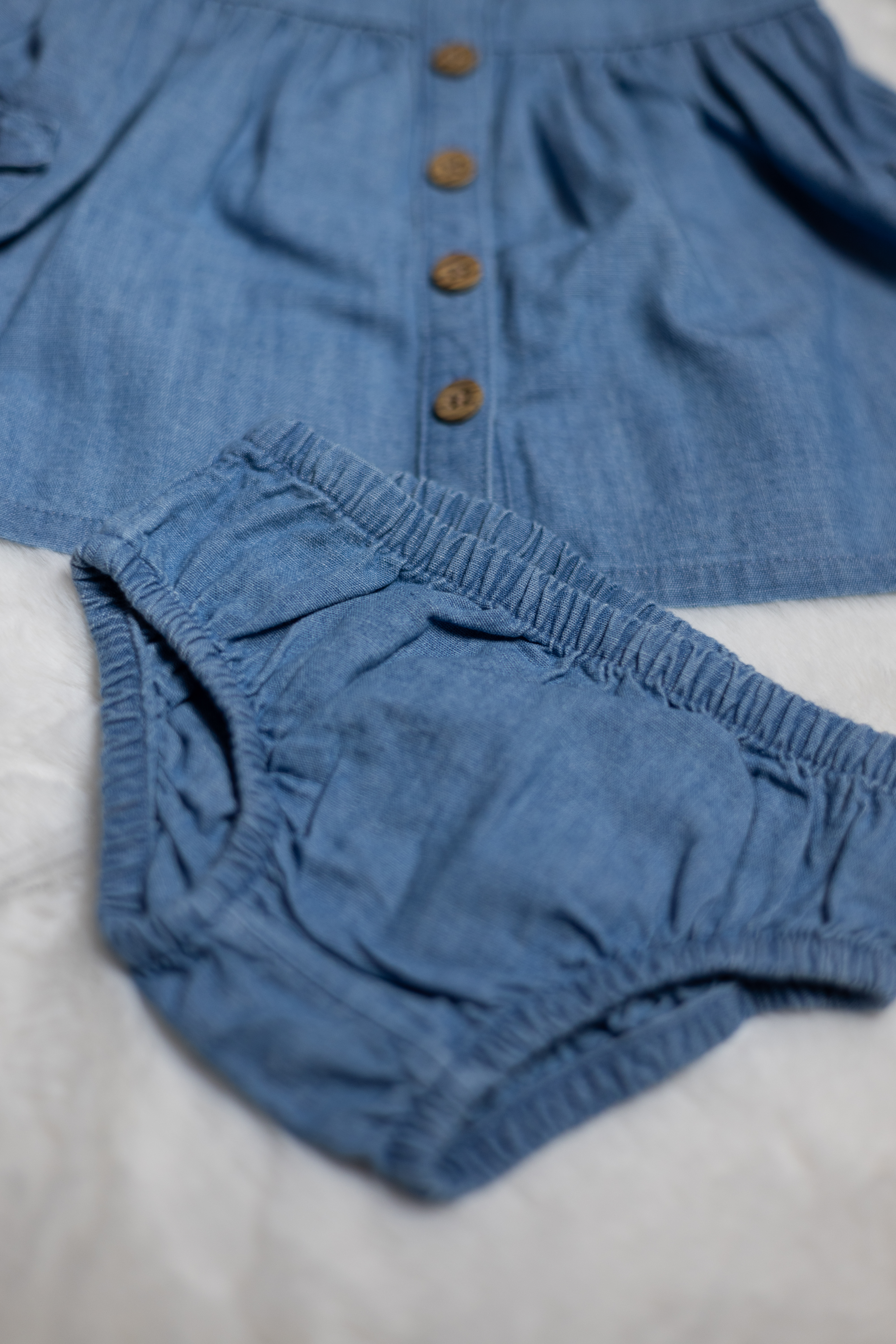 Vestido de Algodón Chambray