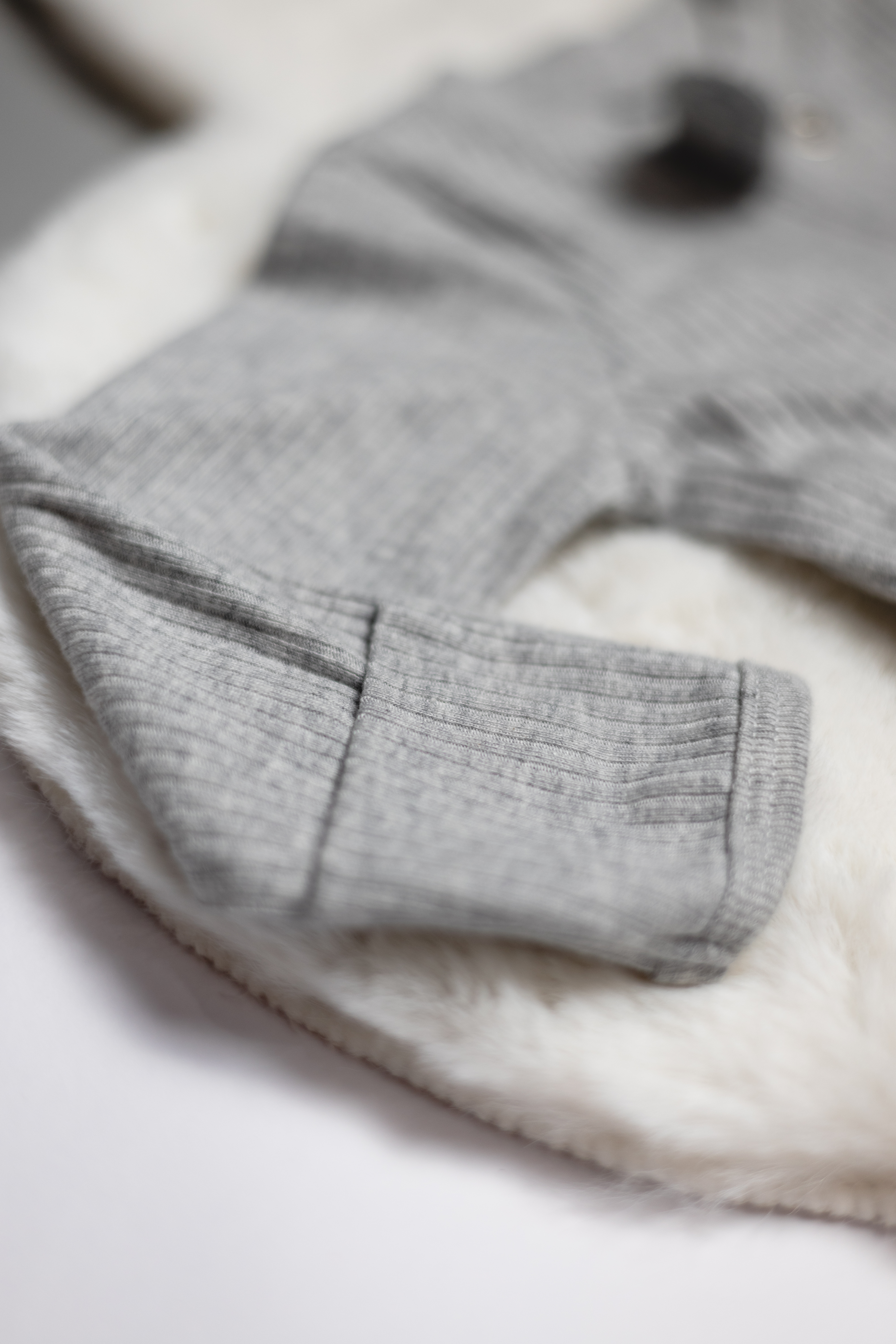 Pijama Enteriza de Algodón Acanalado con Cierre de Doble Vía