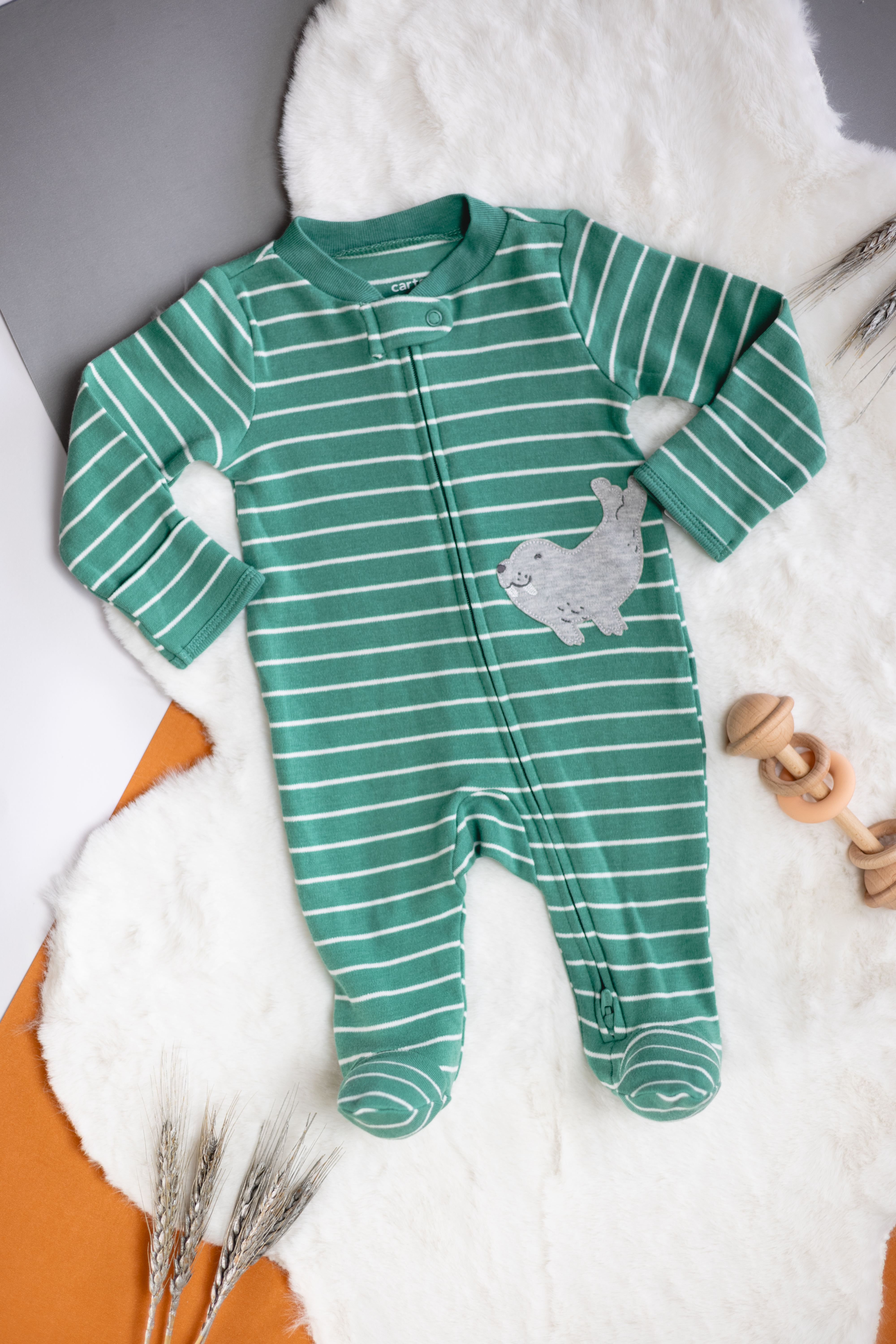 Pijama Enteriza con Cierre de Doble Vía y Estampado de Morsa