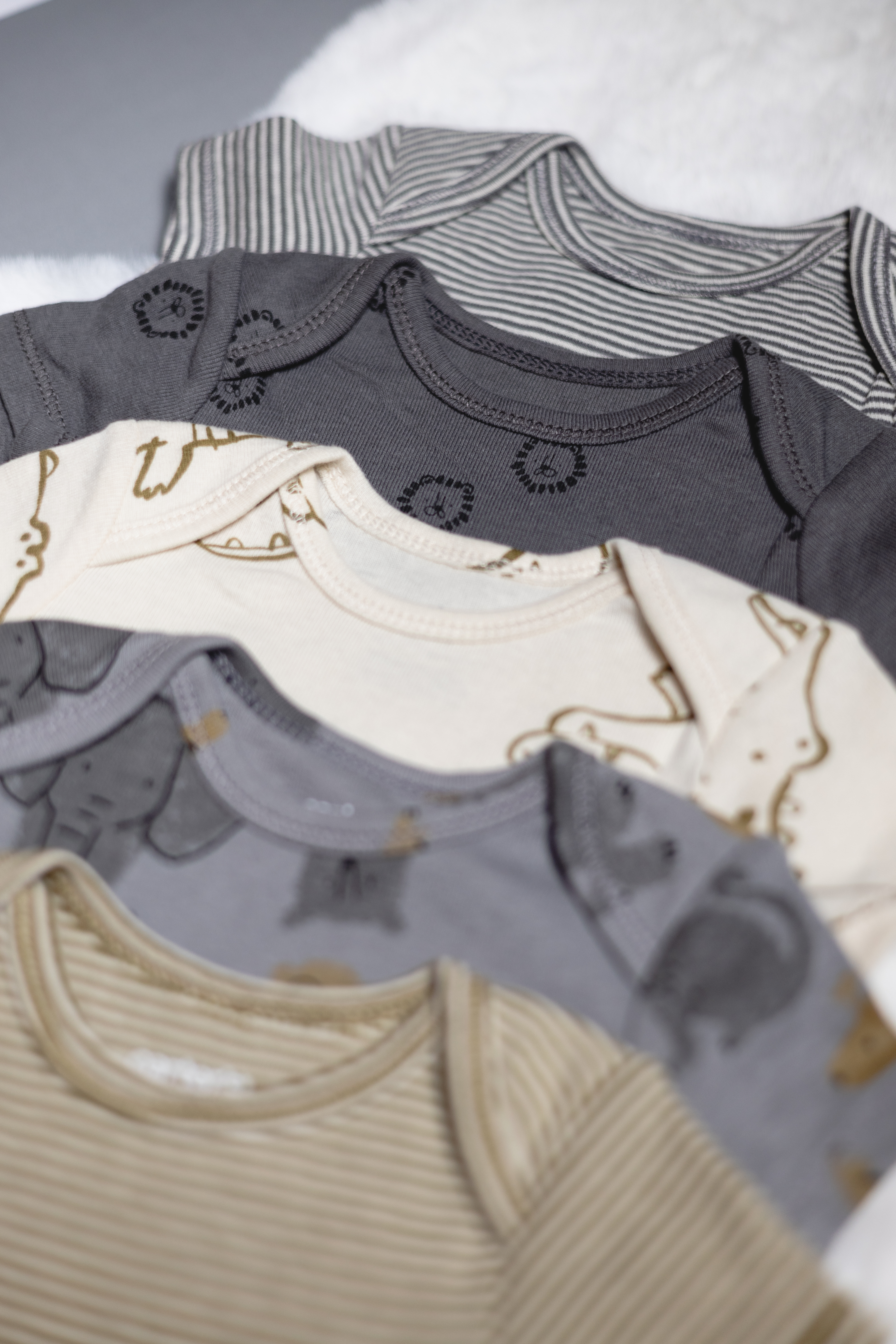 Set de 5 Bodysuits de Manga Corta - Estampado de Animales 