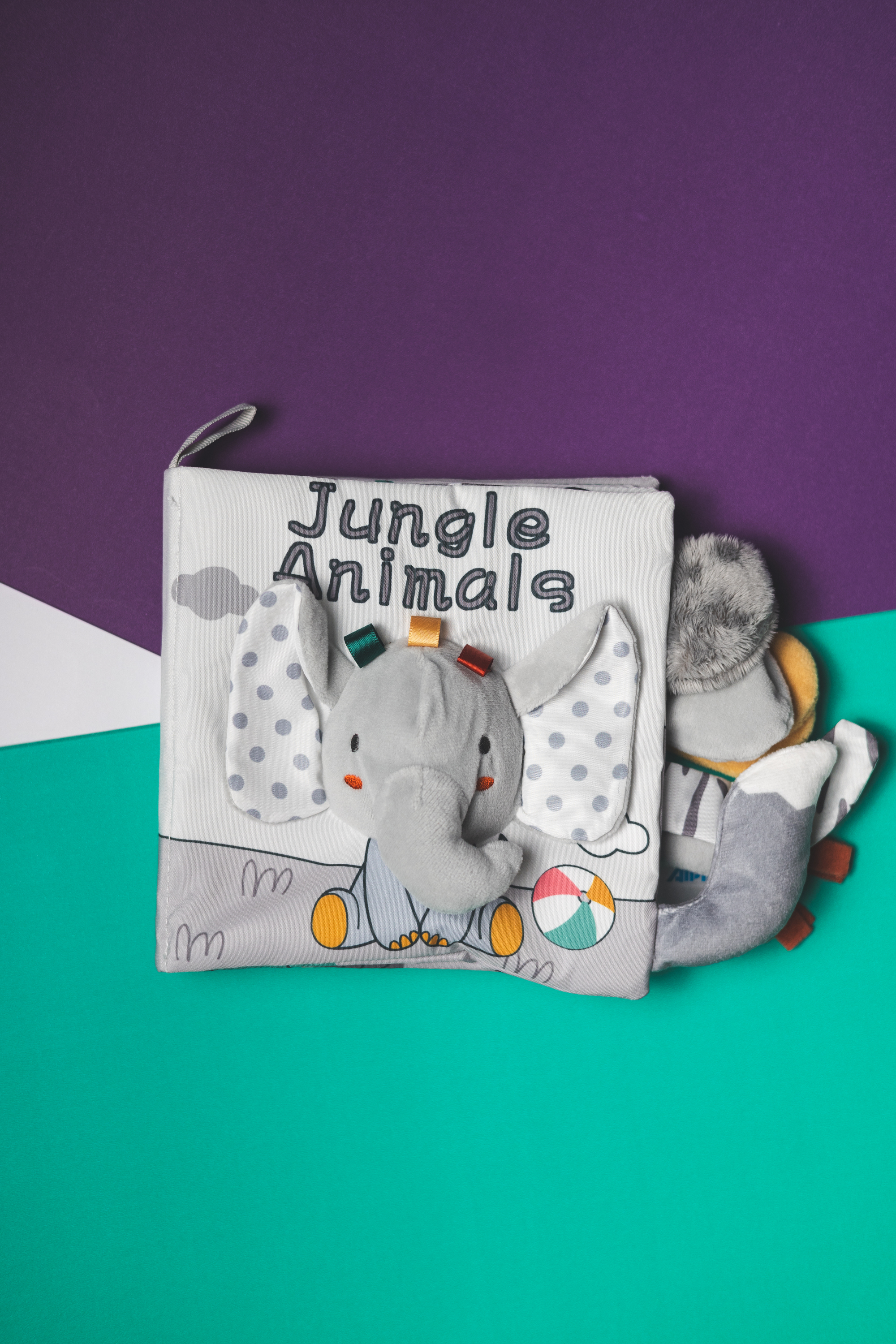 Libro Sensorial de Tela para Bebé – Con Colitas de Animal, Suave y Mordible