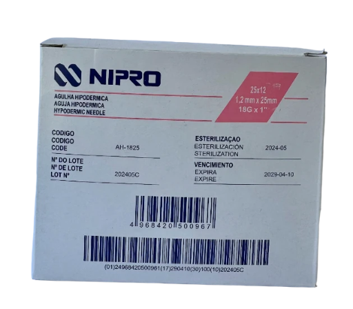 Aguja Hipodermica NIPRO 18G X 25MM