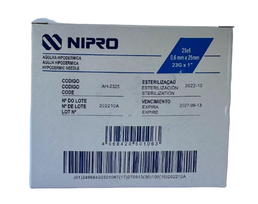 Aguja Hipodermica NIPRO 23G X 25MM
