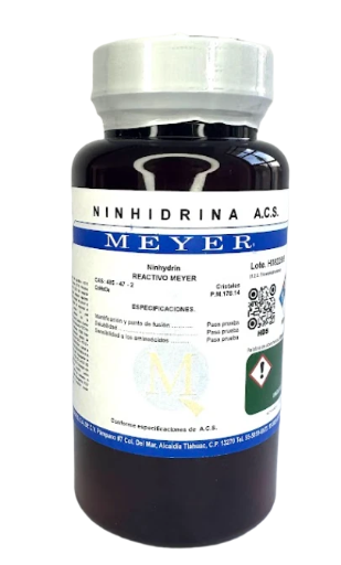 Ninhidrina A.C.S. MEYER - Reactivo Para Análisis, 250mL, Grado Laboratorio
