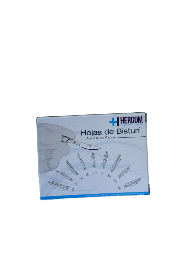 Hojas para bisturí. Esteril. C/100 pz. Mca.HERGOM