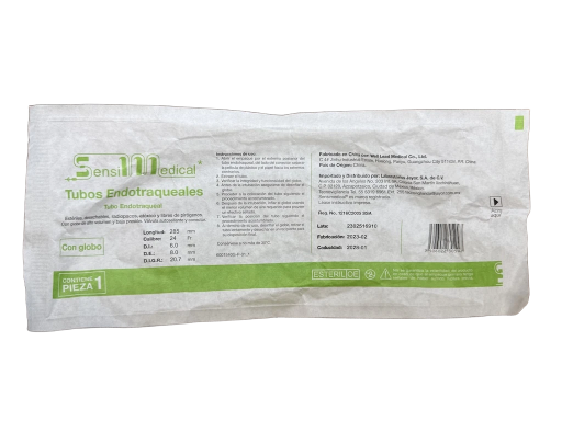 Tubo Endotraqueal. Con globo. SensiMedical.