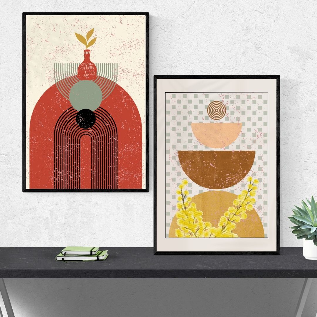 Œuvres d'art uniques, impressions d'art moderne et téléchargements numériques : abstractions contemporaines, affiches tendance et décoration murale rétro pour sublimer votre espace de vie.