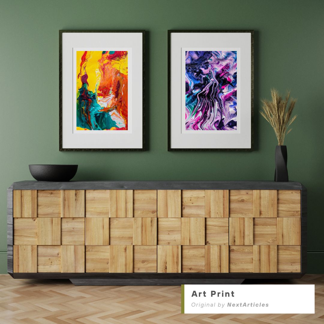 Ensemble de 4 œuvres murales abstraites – Téléchargements numériques, affiches tendance et décoration murale rétro pour sublimer votre espace de vie. Un art coloré pour une touche moderne et inspirante dans votre intérieur.