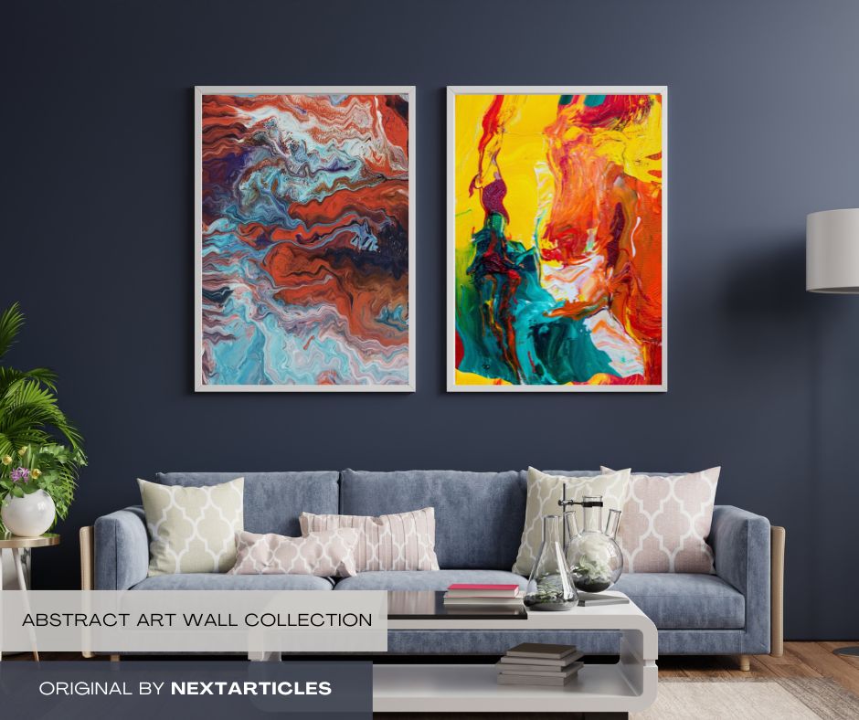 Ensemble de 4 œuvres murales abstraites – Téléchargements numériques, affiches tendance et décoration murale rétro pour sublimer votre espace de vie. Un art coloré pour une touche moderne et inspirante dans votre intérieur.