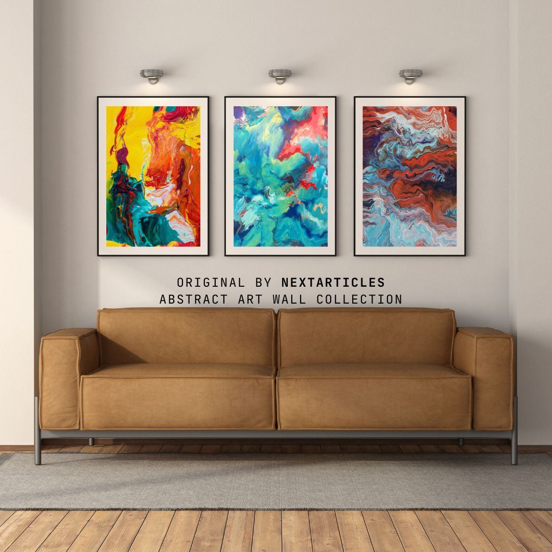 Ensemble de 4 œuvres murales abstraites – Téléchargements numériques, affiches tendance et décoration murale rétro pour sublimer votre espace de vie. Un art coloré pour une touche moderne et inspirante dans votre intérieur.