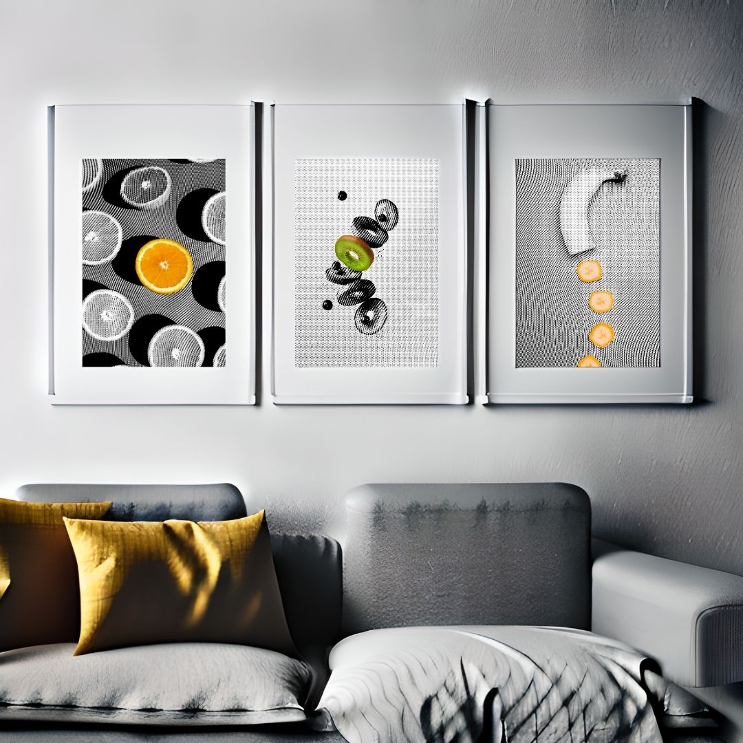 Ensemble d’art mural fruits - 3 pièces : Décoration style ferme, art mural pour chambre, art pour salon, imprimable, impressions d'art moderne et téléchargements numériques.