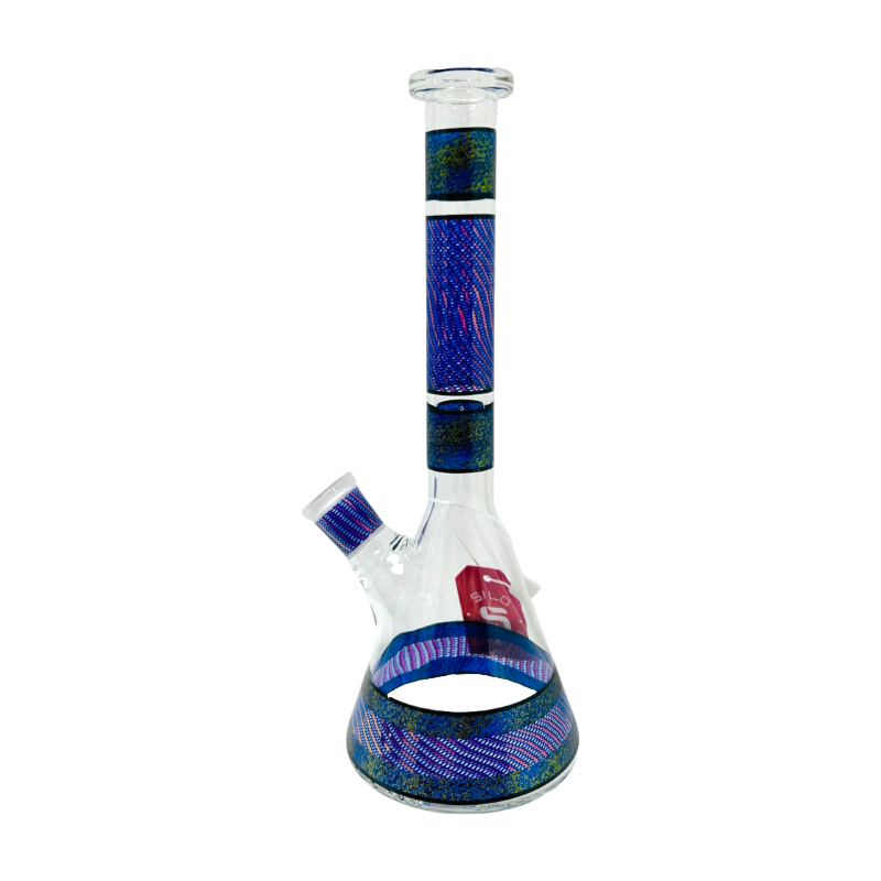 Blue Patterned Glass Bong