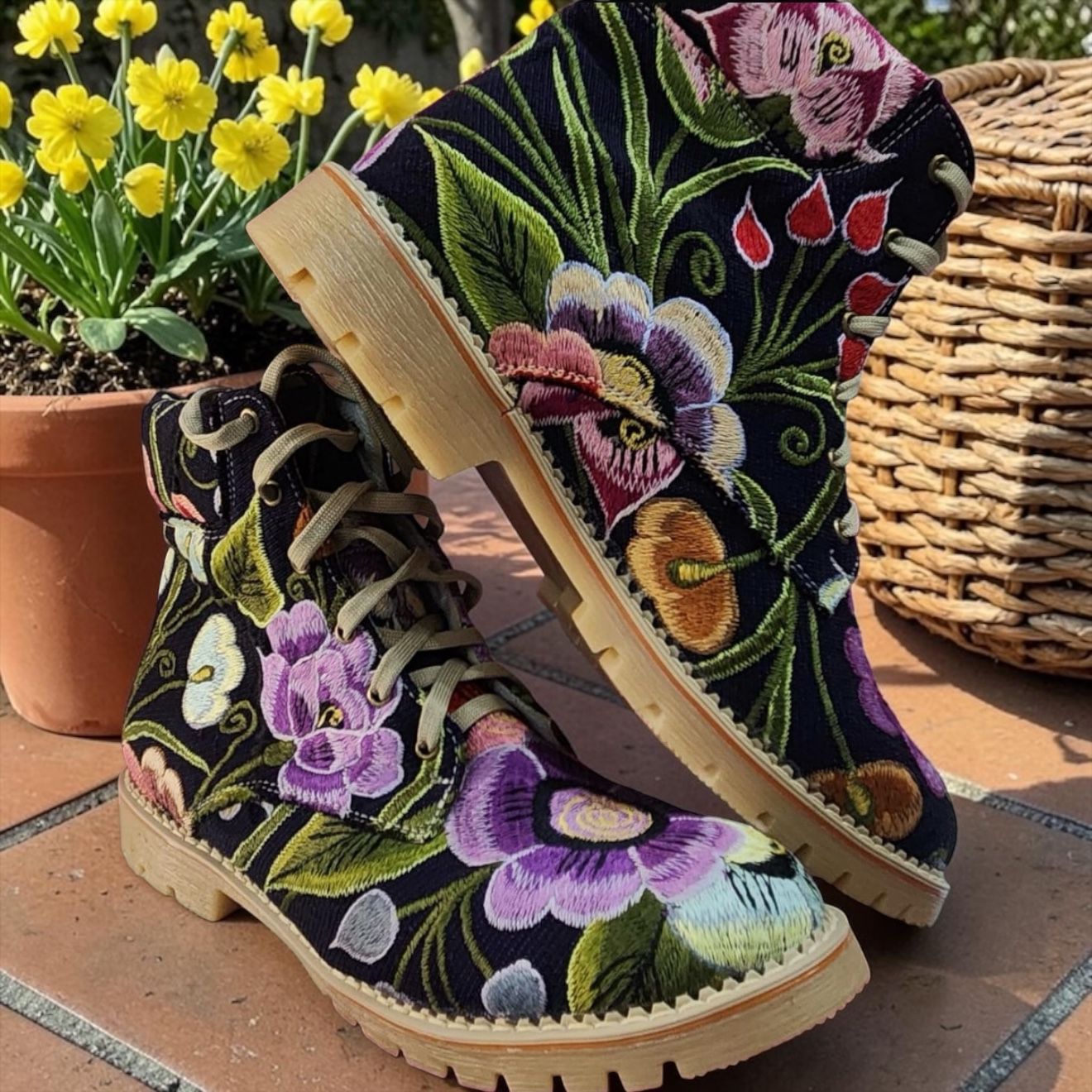 Rudibota bordados de flores Unisex