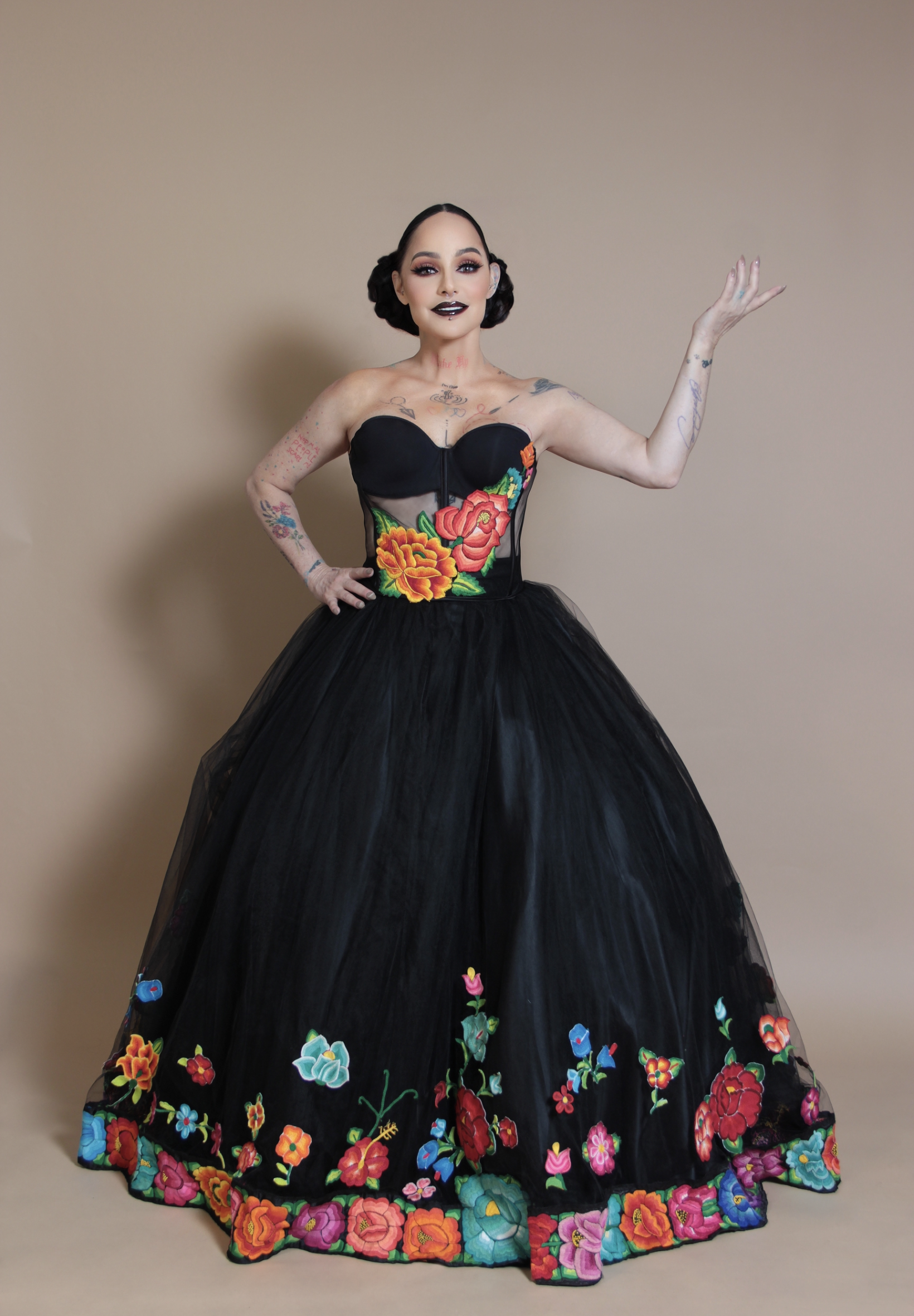 Vestido de Gala Istmeño Bordado a Mano