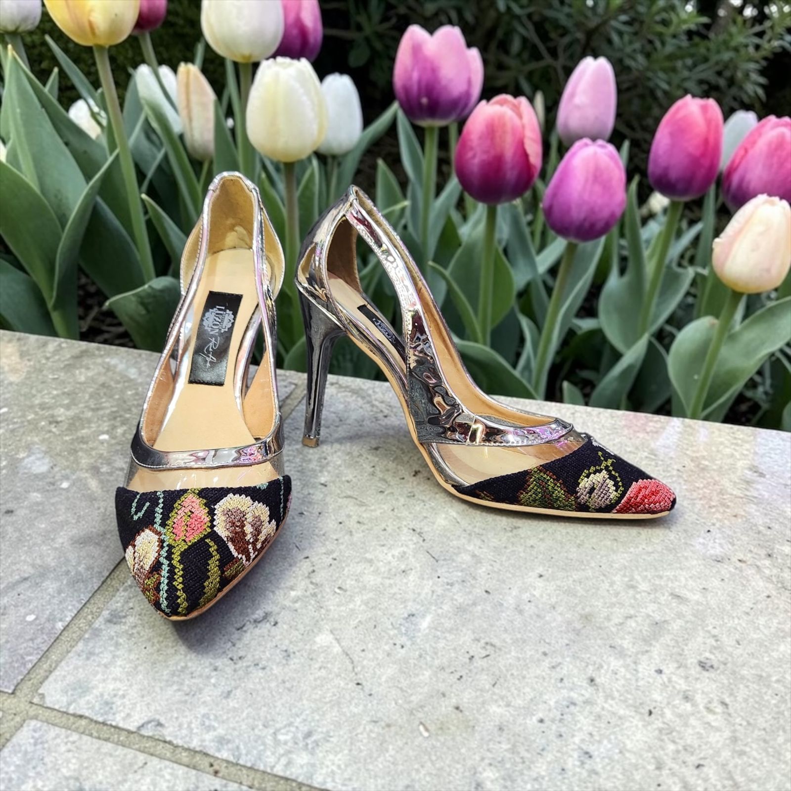 Zapatillas Stiletto Plata 