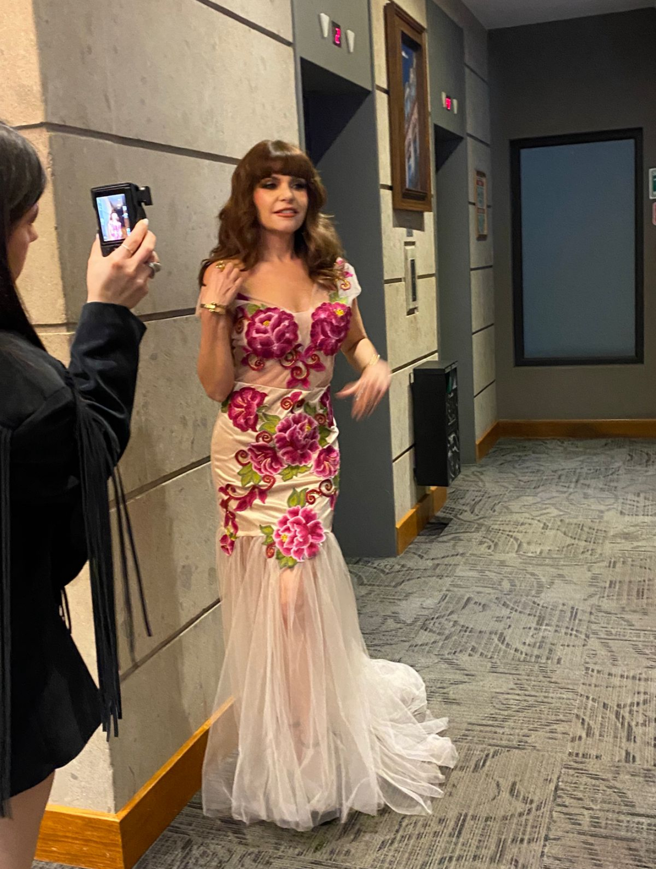 Vestido largo de gala con Bordado Istmeño