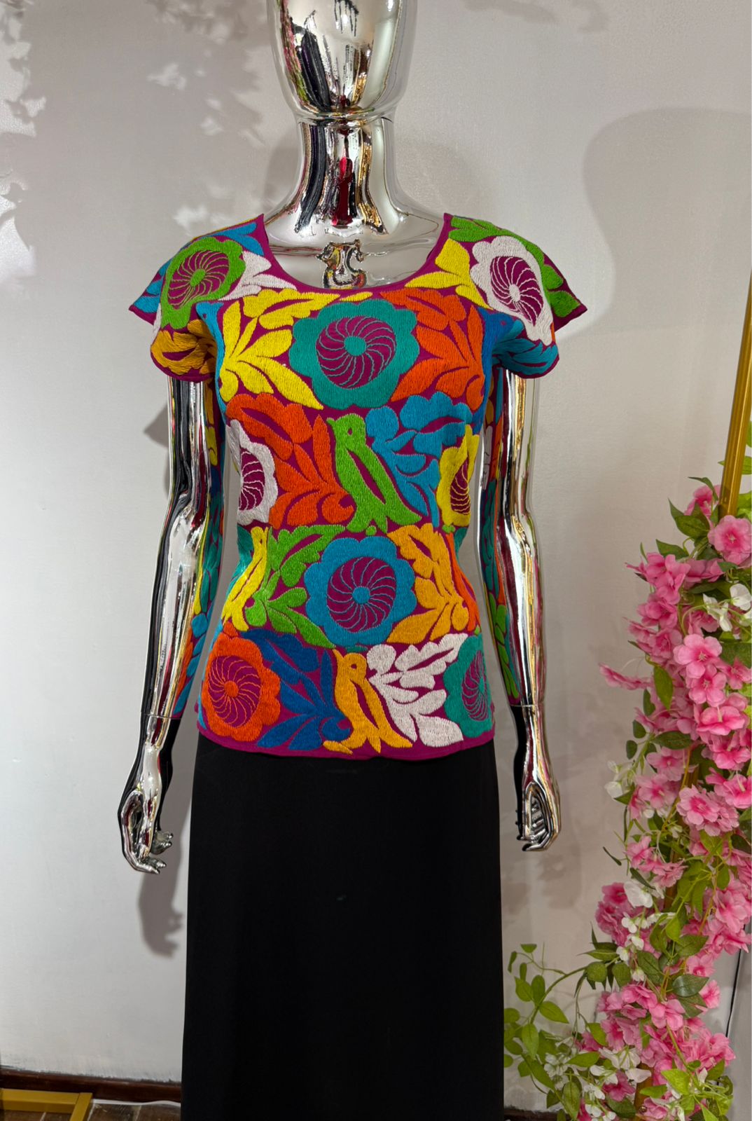 Blusa Bordado Mazateco de colores