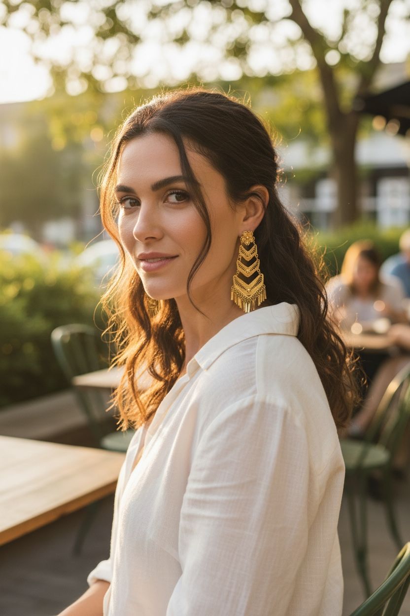 Pendientes Margarita triple caida