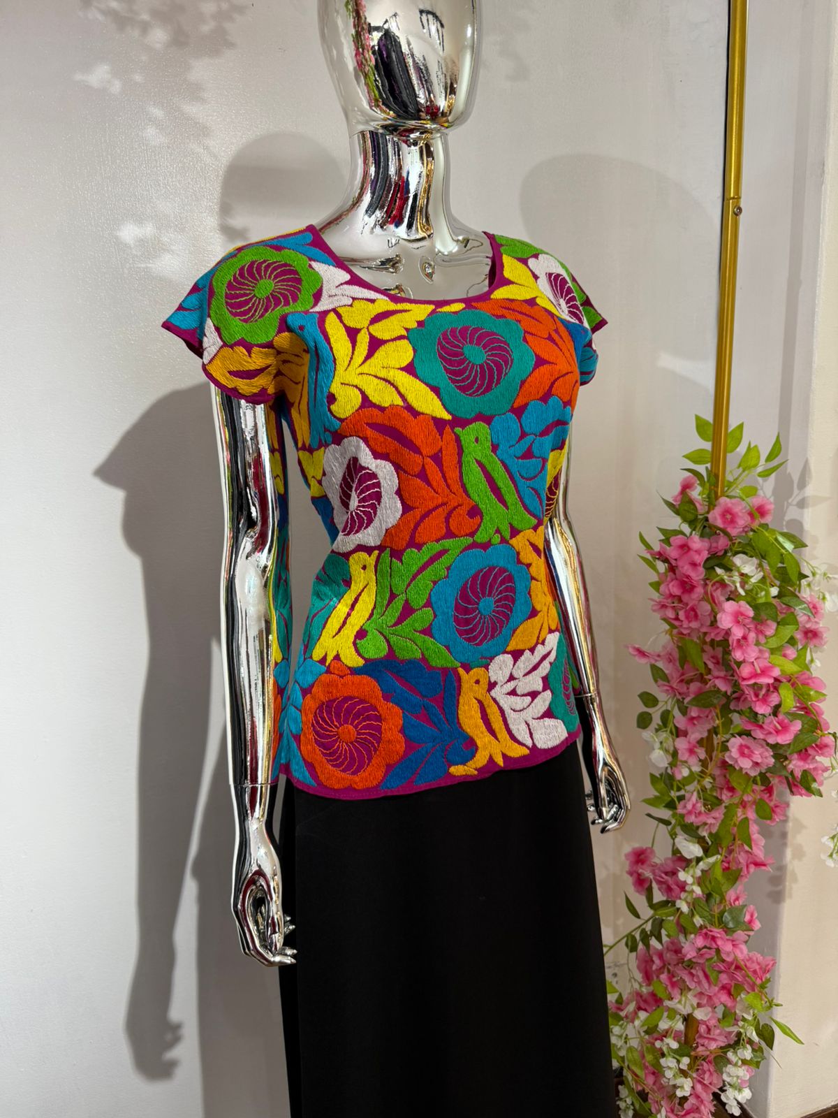 Blusa Bordado Mazateco de colores