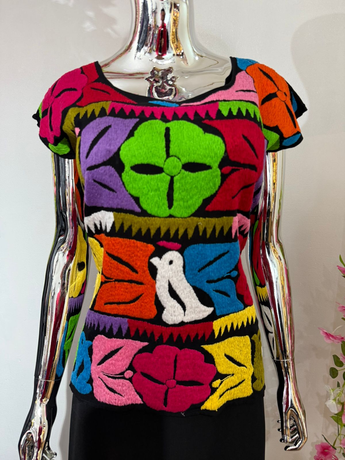 Blusa Bordado Mazateco de colores 3
