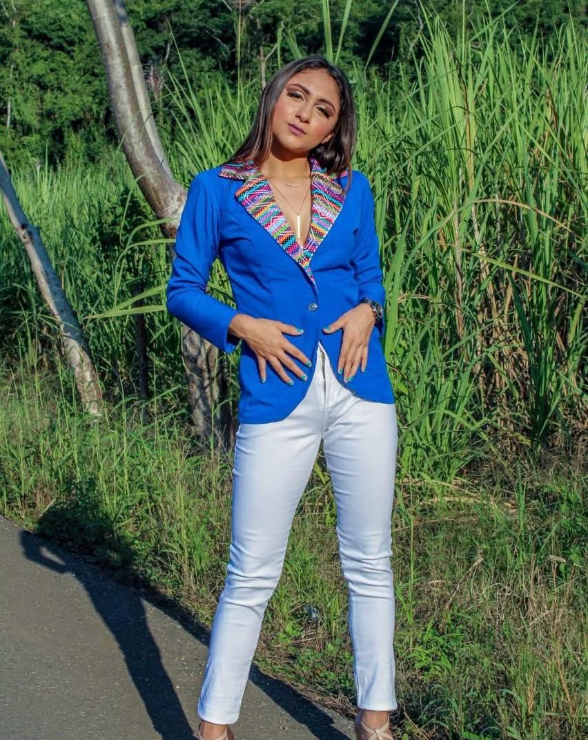 Blazer con Bordado Chinanteco Azul