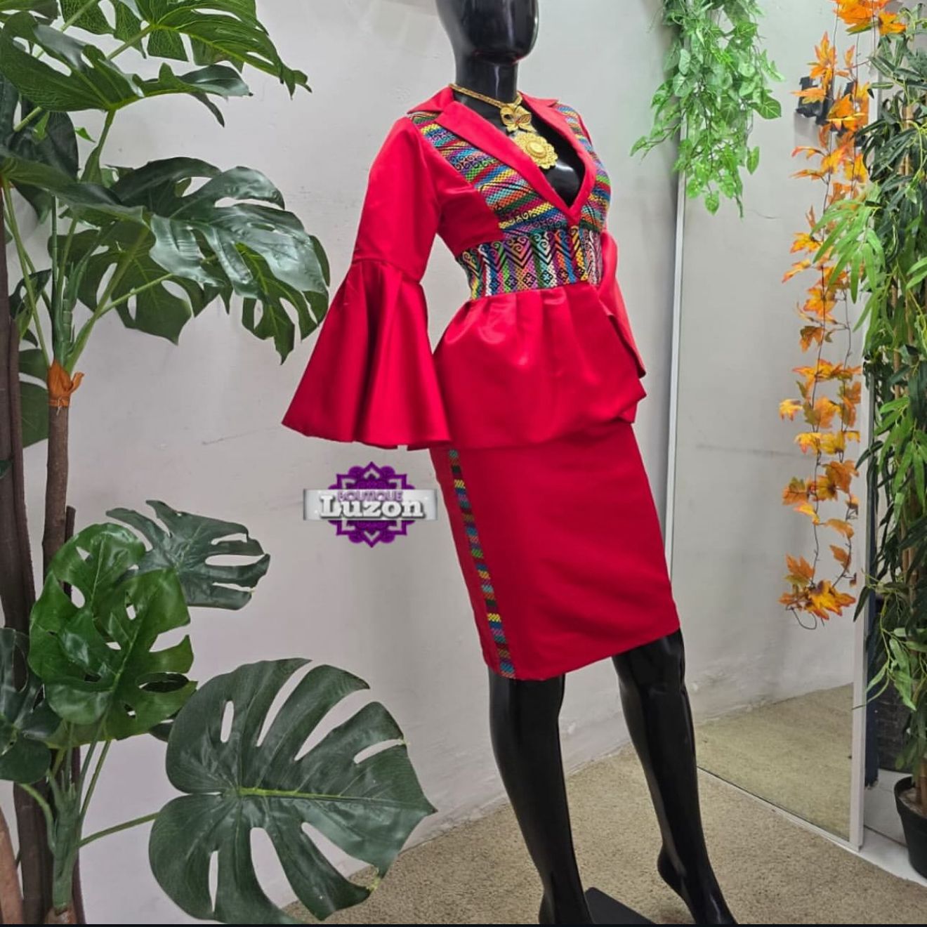 Conjunto elegante rojo Chinanteco