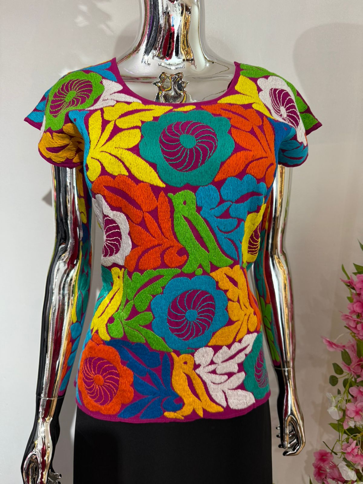 Blusa Bordado Mazateco de colores