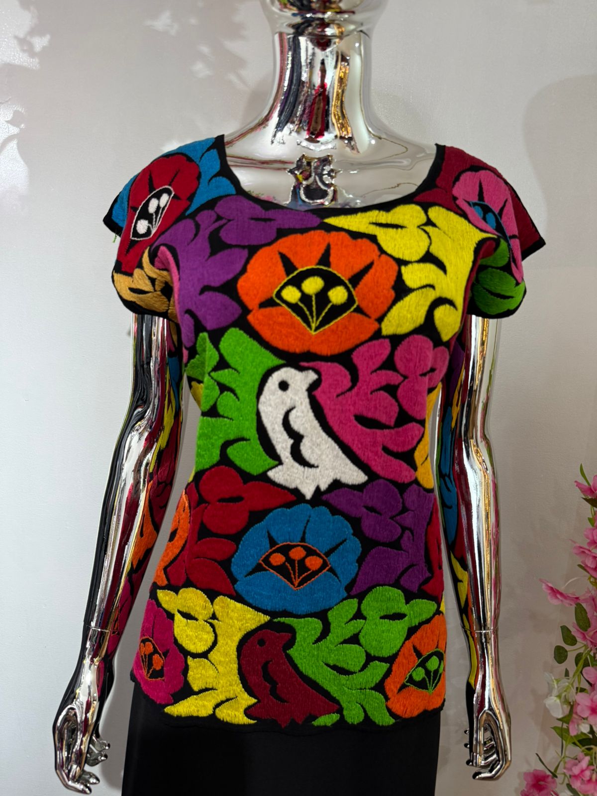 Blusa Bordado Mazateco de colores