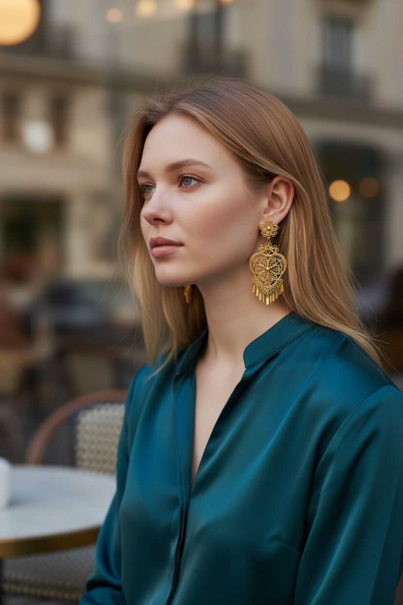 PENDIENTES MARGARITA CORAZÓN