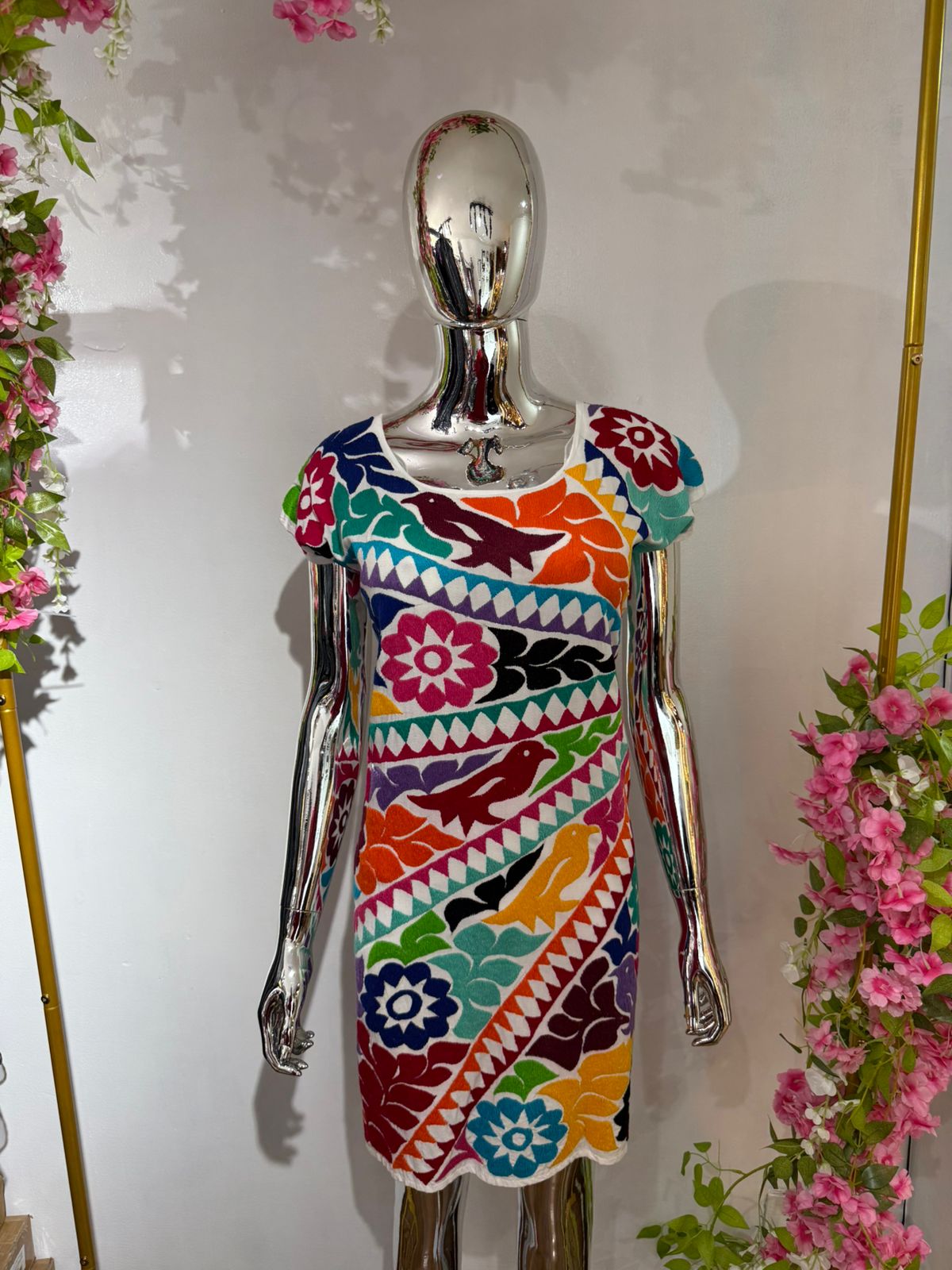 Vestido Bordado Mazateco Multicolor 