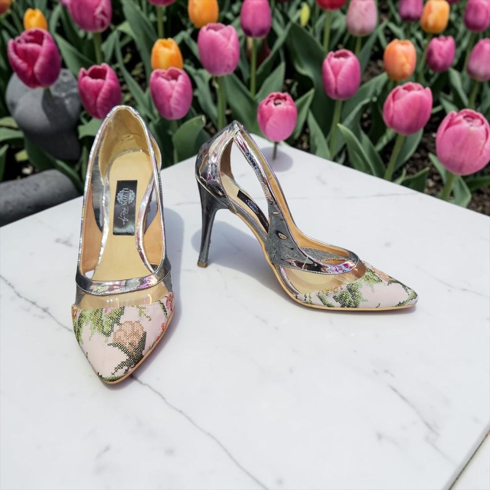 Zapatillas Stiletto Plata 