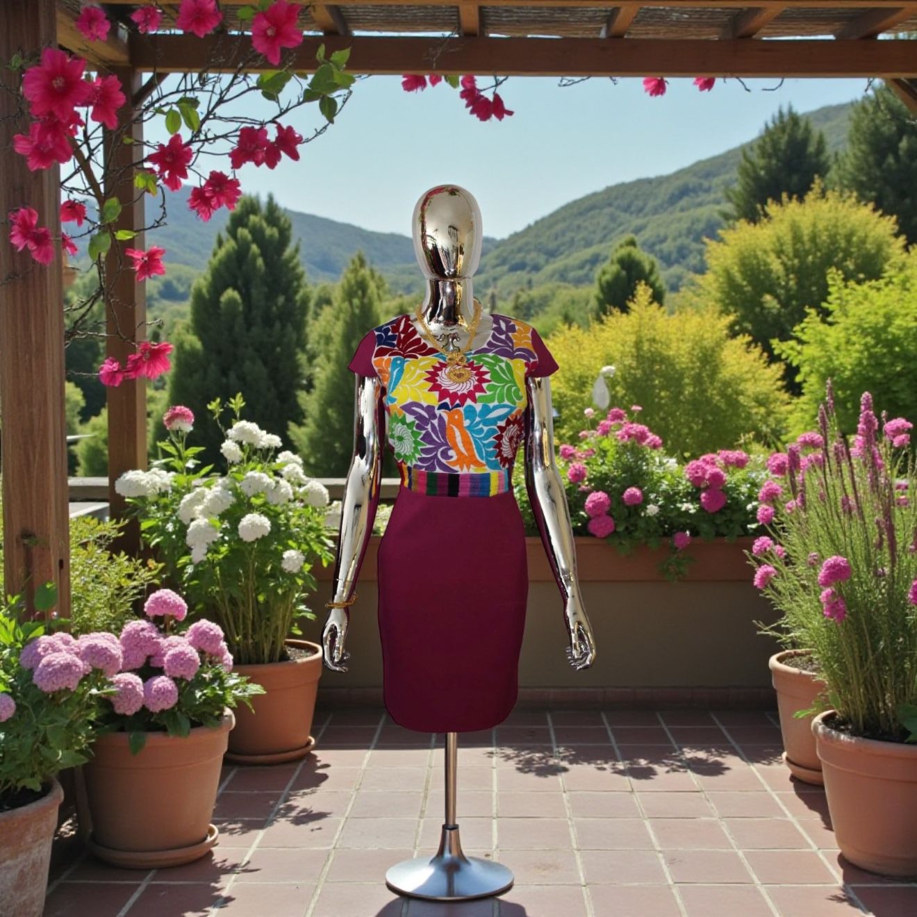 Vestido con Bordado Mazateco Unitalla