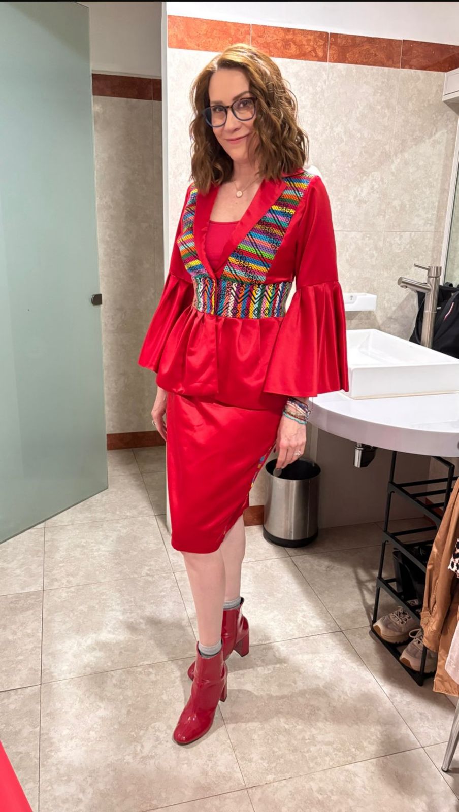 Conjunto elegante rojo Chinanteco