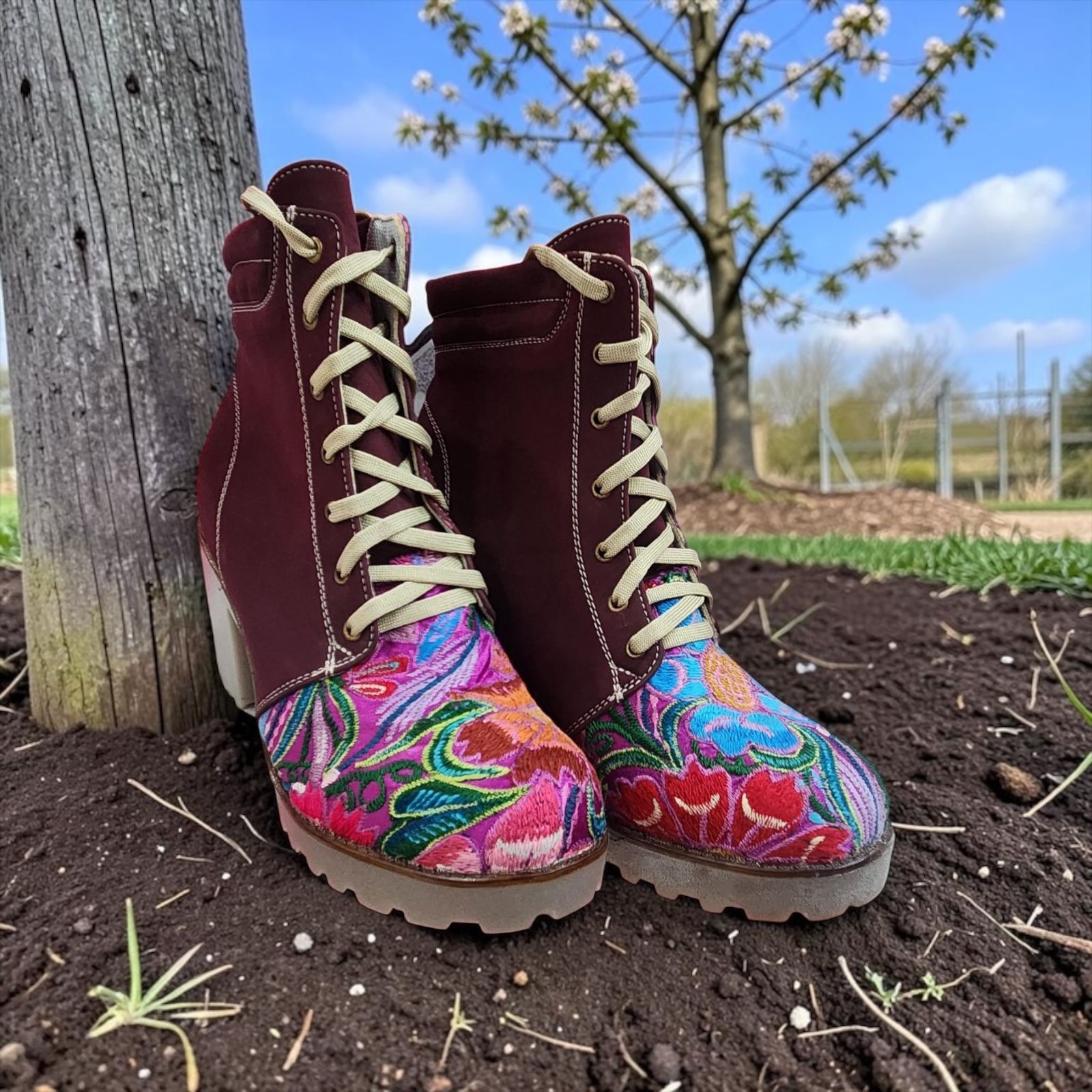 Rudi Botines de tacón Vino