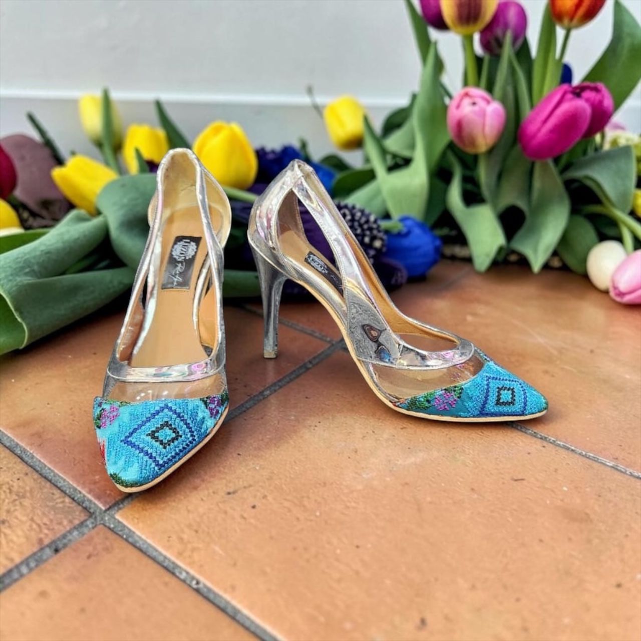 Zapatillas Stiletto Plata 