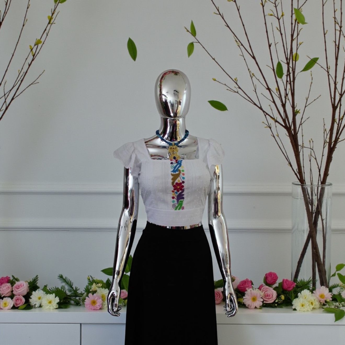 BLUSA CACTUS CHICAS CON BORDADO MAZATECO