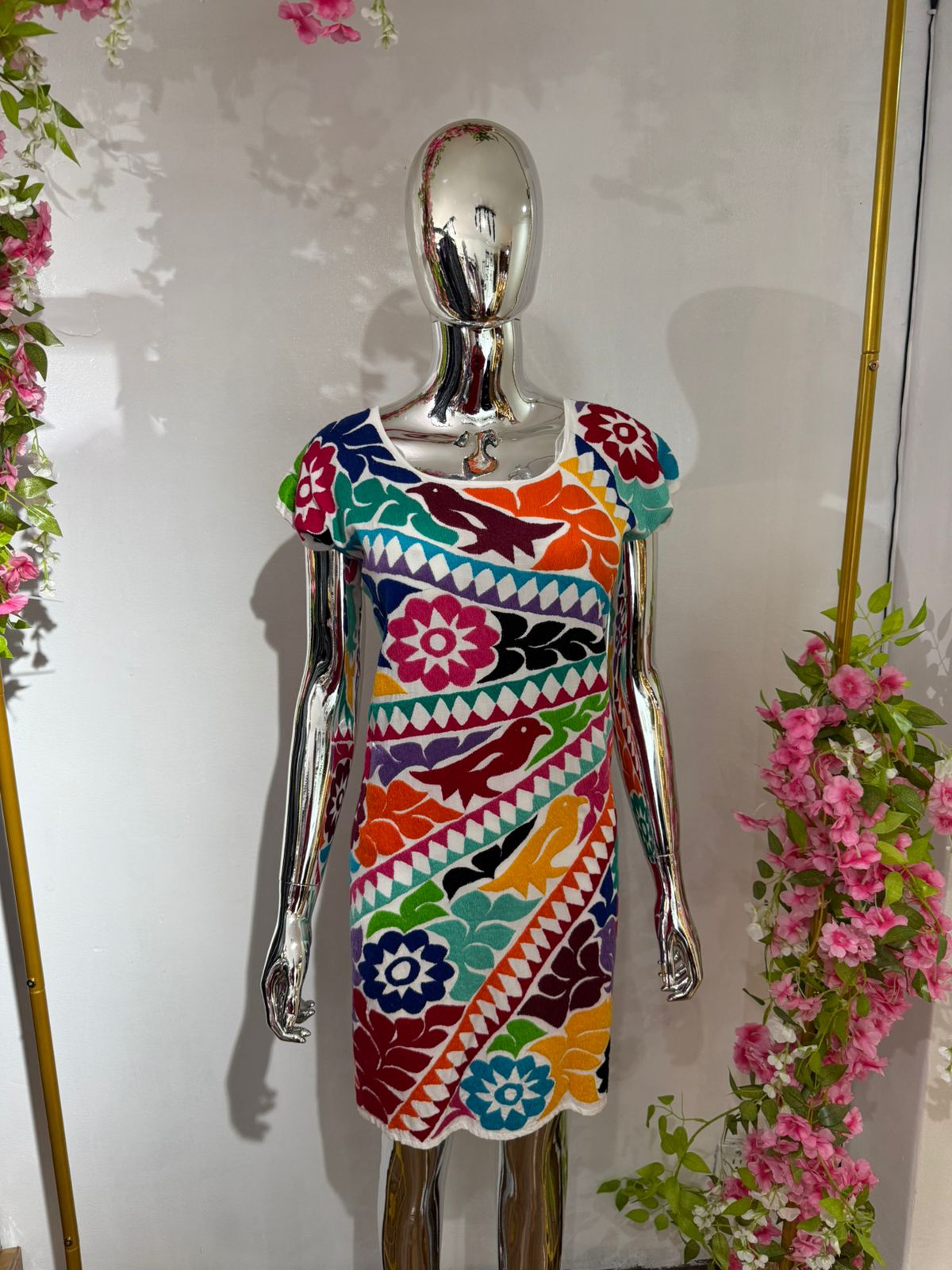 Vestido Bordado Mazateco Multicolor 